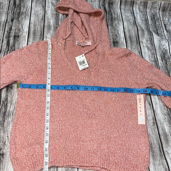 Crave Fame Blush V Neck Hoodie Sweater Medium - Picture 7 of 7